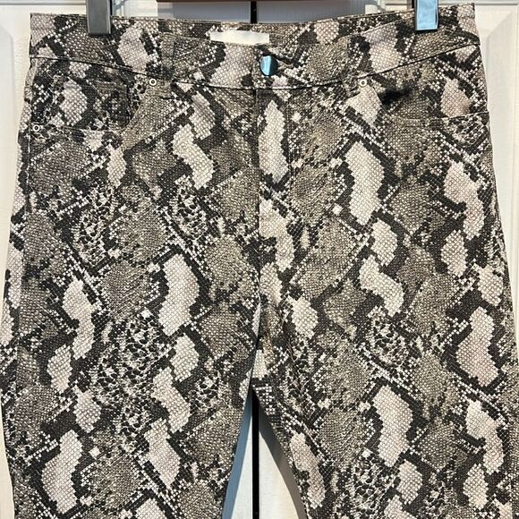 H&M Grey‎ Toned Snakeskin Print Tapered Leg, Ankle Skinny Jeans Size 8 - Picture 2 of 9